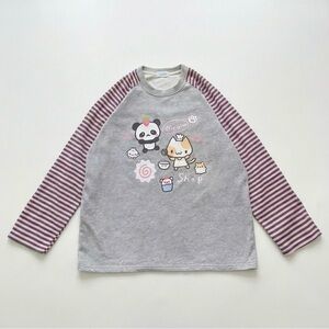 Striped Gray and Pink Kids Shirt